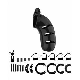 Чёрный мужской пояс верности Model 03 Chastity 4.5" Cock Cage