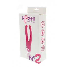 Розовый сплит-вибратор NAGHI NO.2 - 18,5 см.